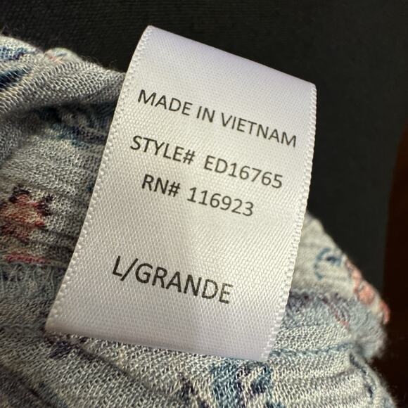 Easel Dress Large Womens Tiered Crinkle Maxi Cottagecore Boho Lavendar Grayish - Picture 8 of 11